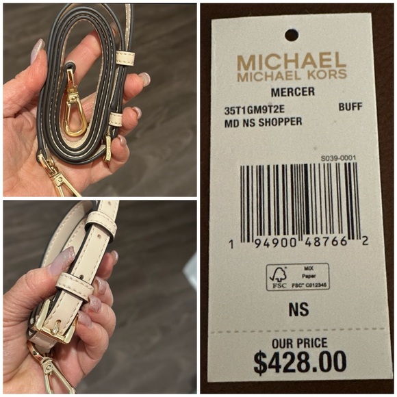 Authentic Michael Michael Kors Mercer MD NS Shopper, in Buff NWT - Picture 15 of 15